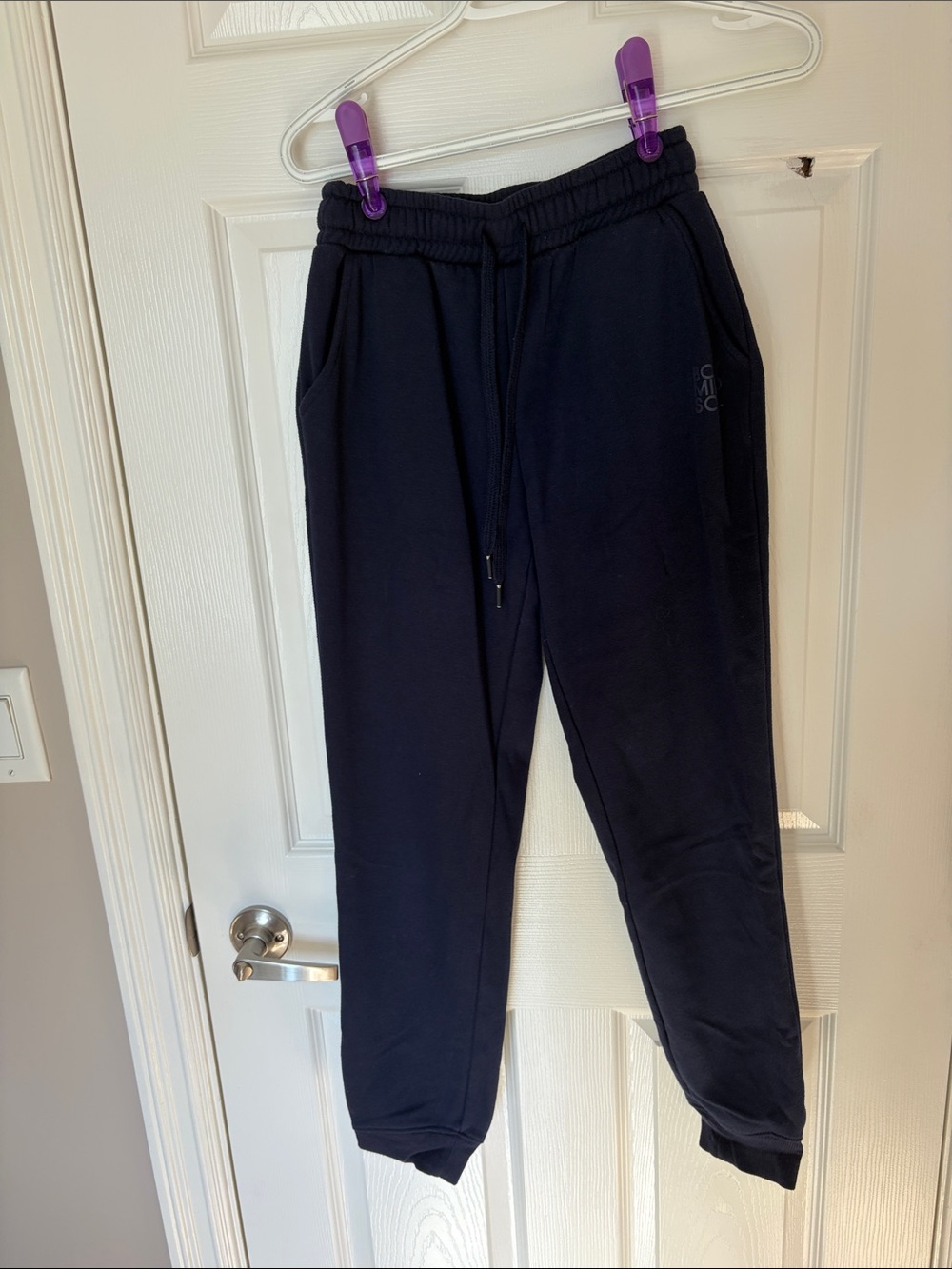 La Vie En Rose Navy Drawstring Track Joggers